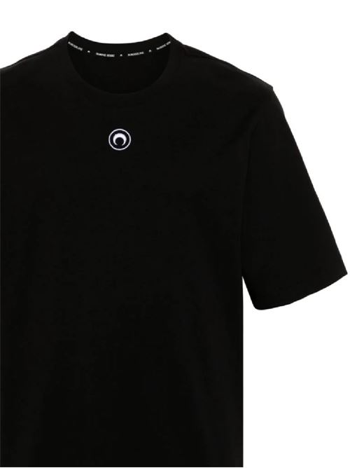 Black organic cotton soft jersey Crescent Moon t-shirt Marine Serre | MTT077CJER0009BK99